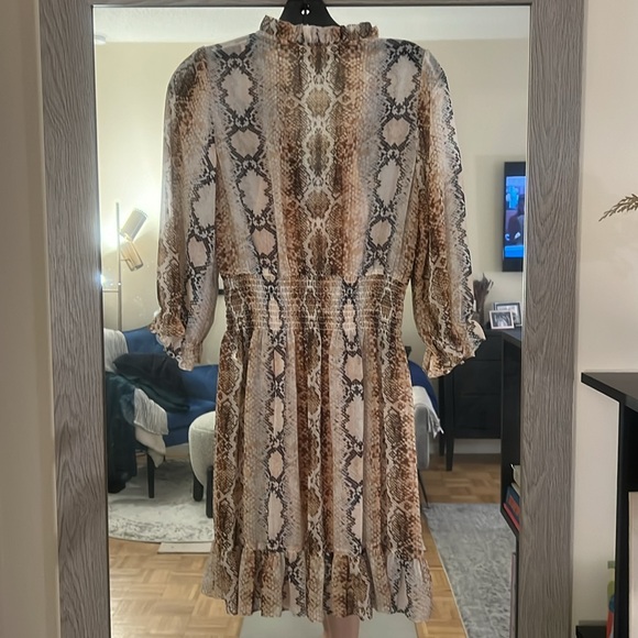 Maje Sz 1 3/4 sleeve snakeskin print dress - Picture 9 of 16